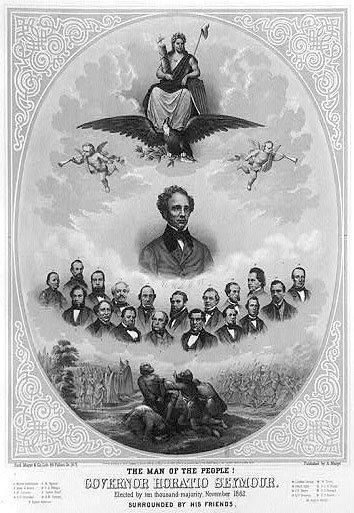 Horatio Seymour surrounded by his friends