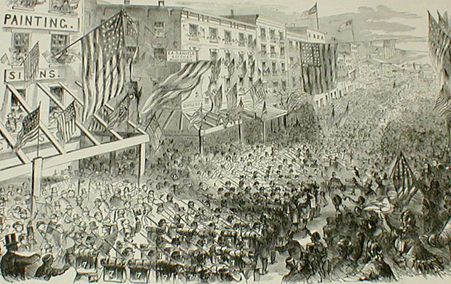The Seventh Regiment, NGSNY Leaving New York, April 19th, 1861