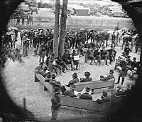 'Council of War': General Grant, General Meade, Assistant Secretary of War Charles A. Dana and other staff officers