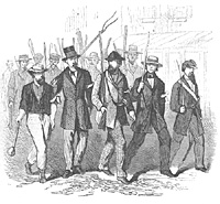 Group of Rioters Marching Down Avenue A