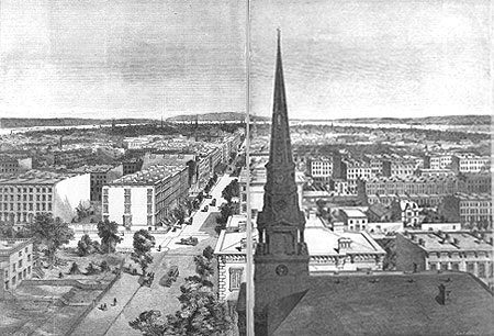 New York City and environs, from the spire of Dr. Spring's new brick church
