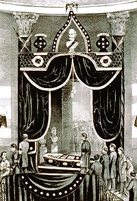 The body of the Martyr President, Abraham Lincoln: Lying in State at the city hall, N.Y.