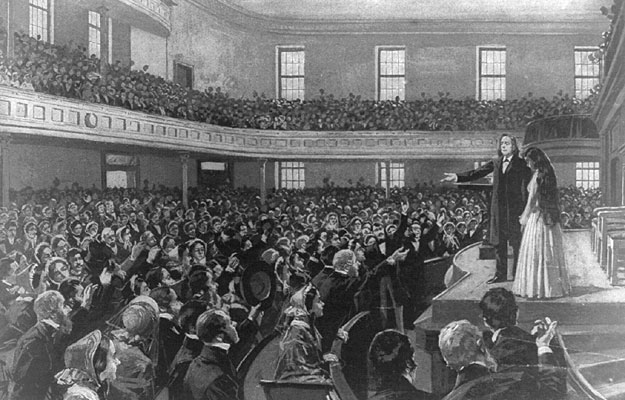 Mr. Beecher Selling a Beautiful Slave Girl in his Pulpit