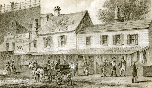 Old Houses in Chatham St. Opposite the Park, 1857