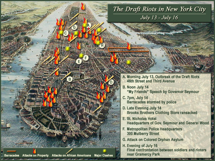 New York Draft Riots Map