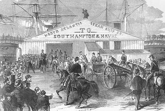 Union Soldiers heading south from Collins Line Dock, Canal Street New York