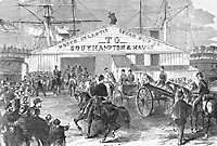 Union Soldiers heading south from Collins Line Dock, Canal Street New York