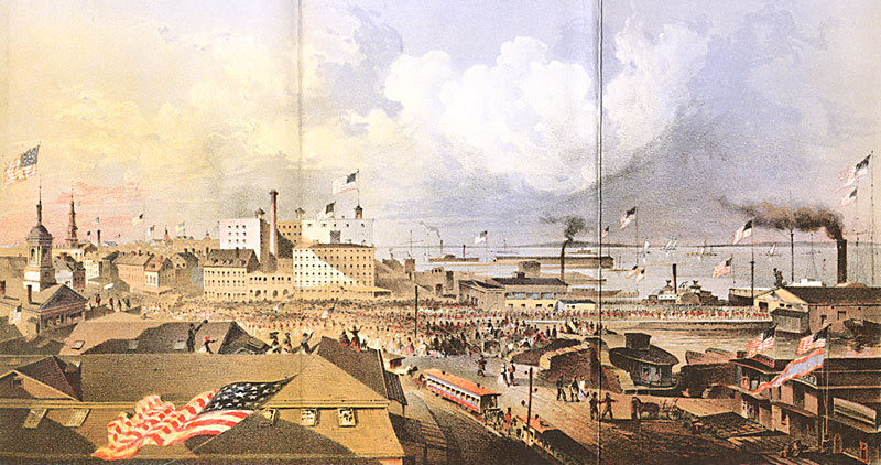 Panorama of the Embarkation of the Fire Zouaves on Board the Baltic April 29th 1861