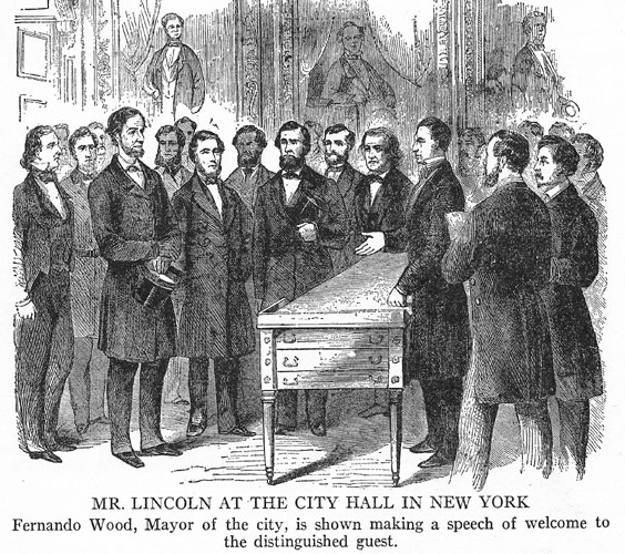 Reception of President Lincoln by Fernando Wood