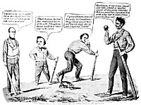 Bell, Douglas, Breckinridge and Lincoln playing Town Ball