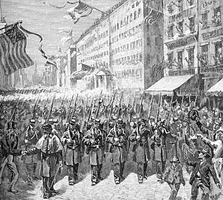 The New York Seventh off for Washington