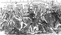 Police Battling Rioters in Front of the Tribune