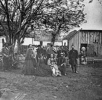 Nurses and other officers of the U.S. Sanitary Commission at Fredricksburg, Virginia.