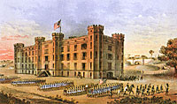 State Arsenal in Central Park 57th St. Troops Leaving for the War.