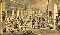 Interior of the State Arsenal 57th Street, Occupied by the 7th N.Y.V. (Steuben Regiment) 1861
